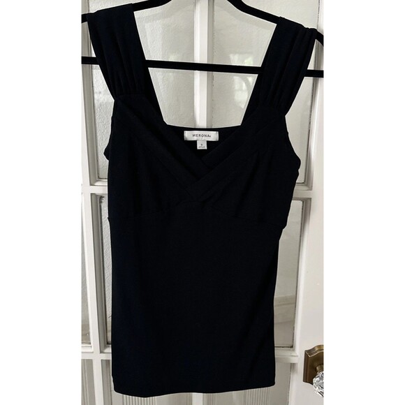 Black Merona Tank Top Shirt Women's Small Lined - Picture 1 of 10